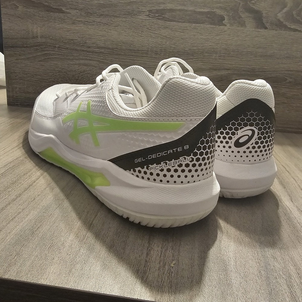 Asics Gel-Dedicate 8 White Green Pickleball‎ Tennis Shoes 1041A409 Men Sizes - Picture 4 of 11